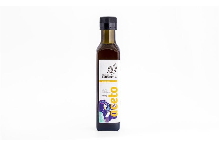 Biologische Witte Wijnazijn, gearomatiseerd met Lavendel en Munt 25 cl Olie & azijn Webshop